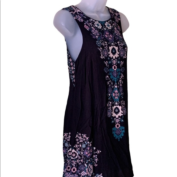 Ecote Dress Cutout Back Black And White Retro Print Rayon Size Small - Picture 4 of 10